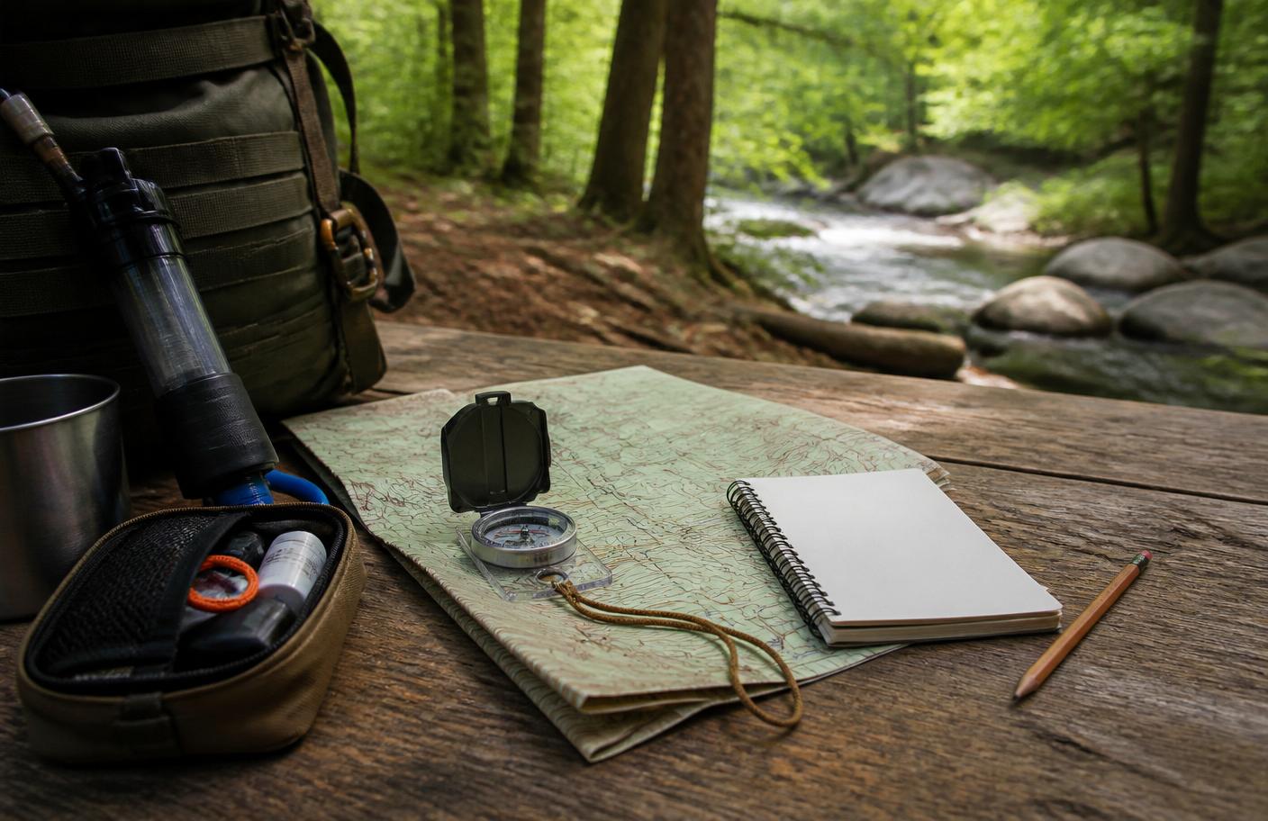 Preparedness consulting tools on an outdoor table